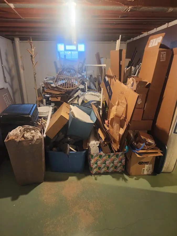 Roll-off dumpster container at job site for Roll Off Dumpster Rental in Centerville